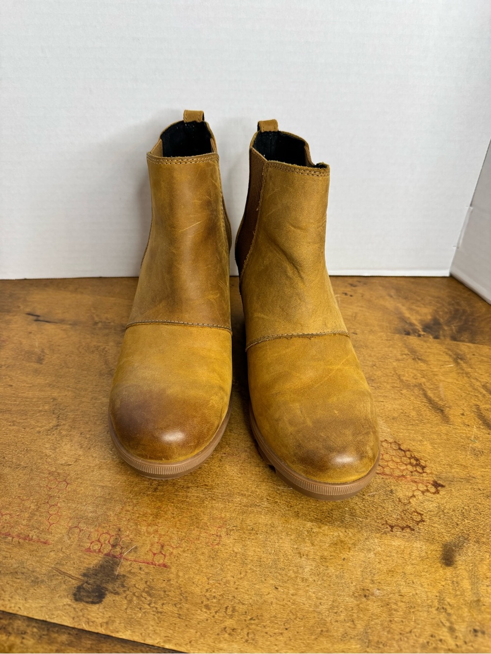 Sorel Tan Wedge Heel Booties